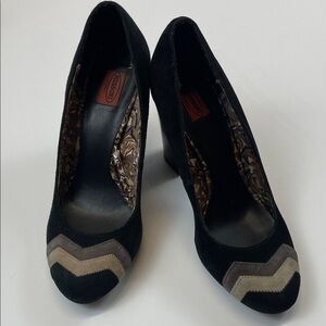 Missoni for Target Chevron Suede Pumps Black Taupe Women’s Heels Sz 7.5